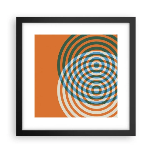 Poster in een zwarte lijst - Abstracte circulaire variatie - 30x30 cm