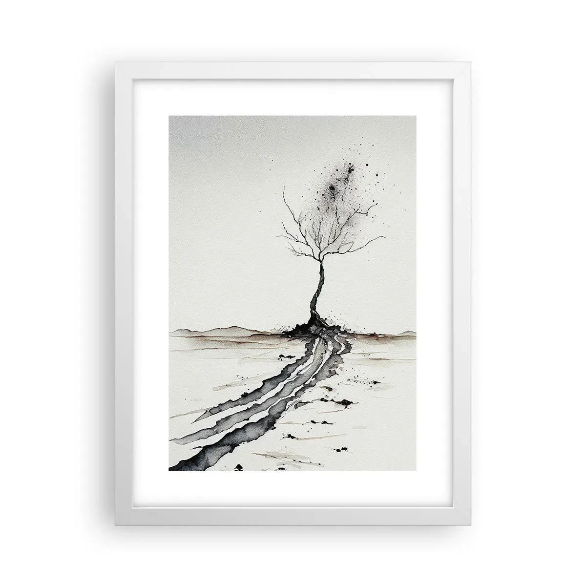 Poster in een witte lijst - Winterse melancholie - 30x40 cm