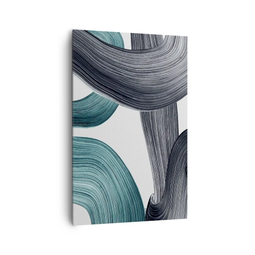 Schilderen op canvas - Smaragdgroene en zwarte paden - 80x120 cm