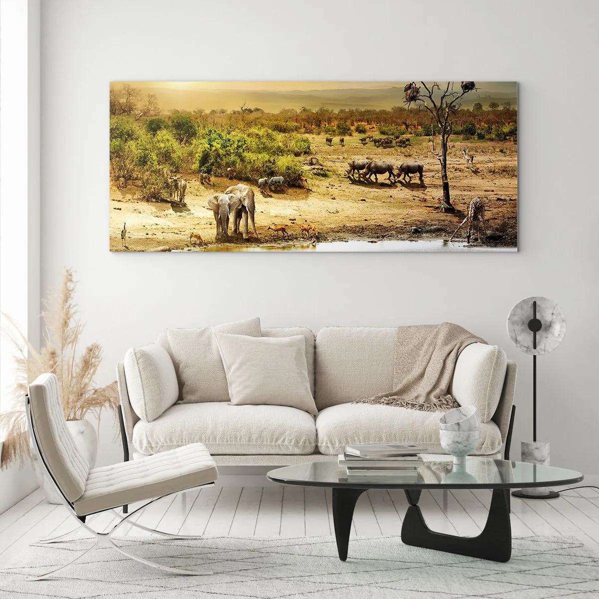 Schilderen op glas - "Er stroomde een rivier uit Eden …" - 140x50 cm