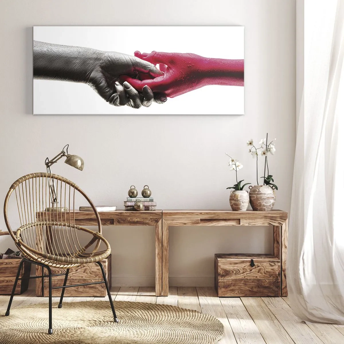 Schilderen op canvas - Samen, hoewel anders - 160x50 cm