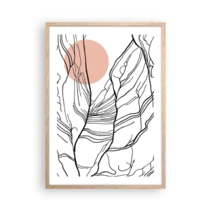 Een poster in een licht eiken lijst - In een web van twijgen - 50x70 cm