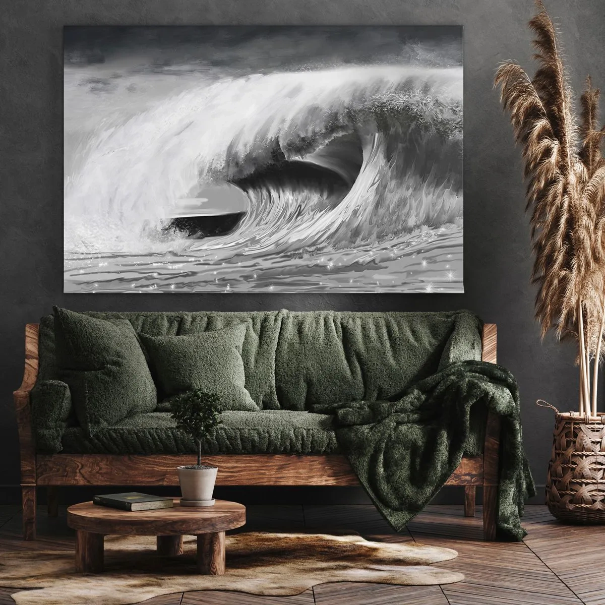 Schilderen op canvas - De woede van de oceaan - 100x70 cm