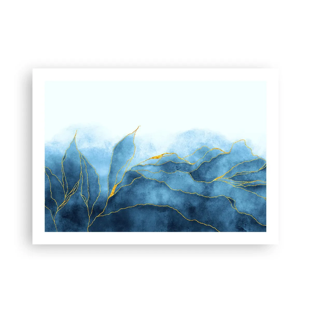 Poster - Blauw in goud - 70x50 cm