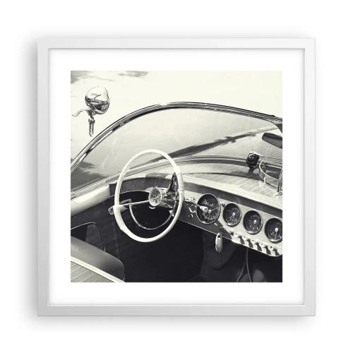 Poster in een witte lijst - Weer voor de rijken - 40x40 cm