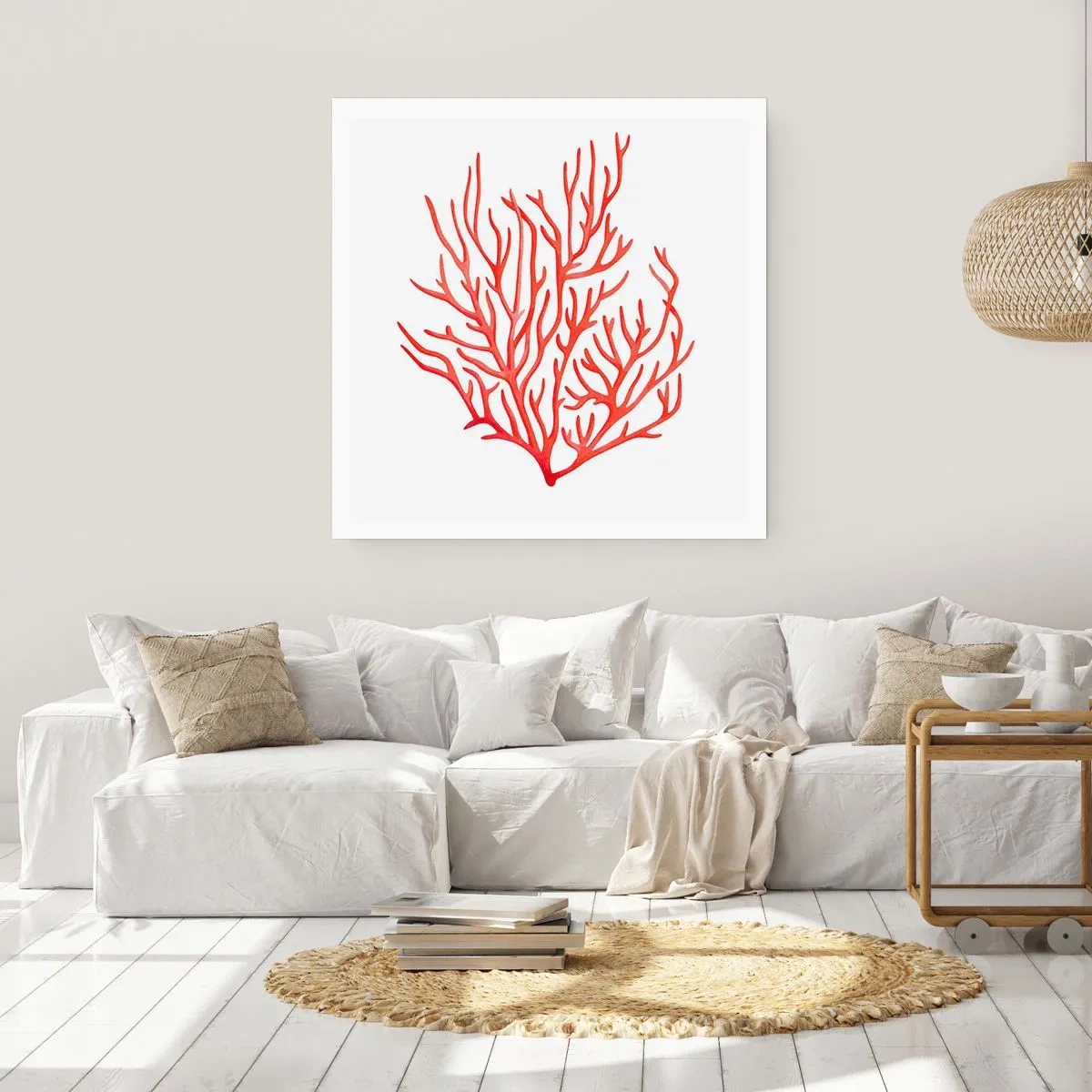Poster - Koraal filigraan - 30x30 cm