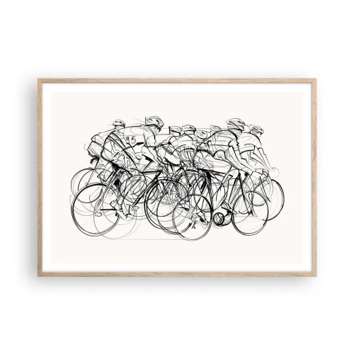 Een poster in een licht eiken lijst - Samen als team - 100x70 cm