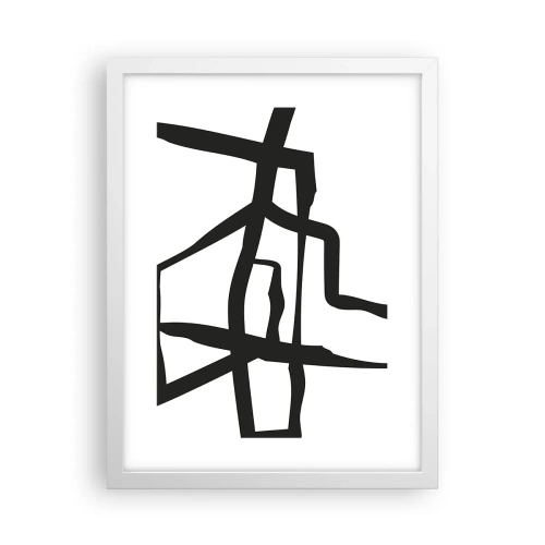 Poster in een witte lijst - Zwart-wit ontwerp - 30x40 cm