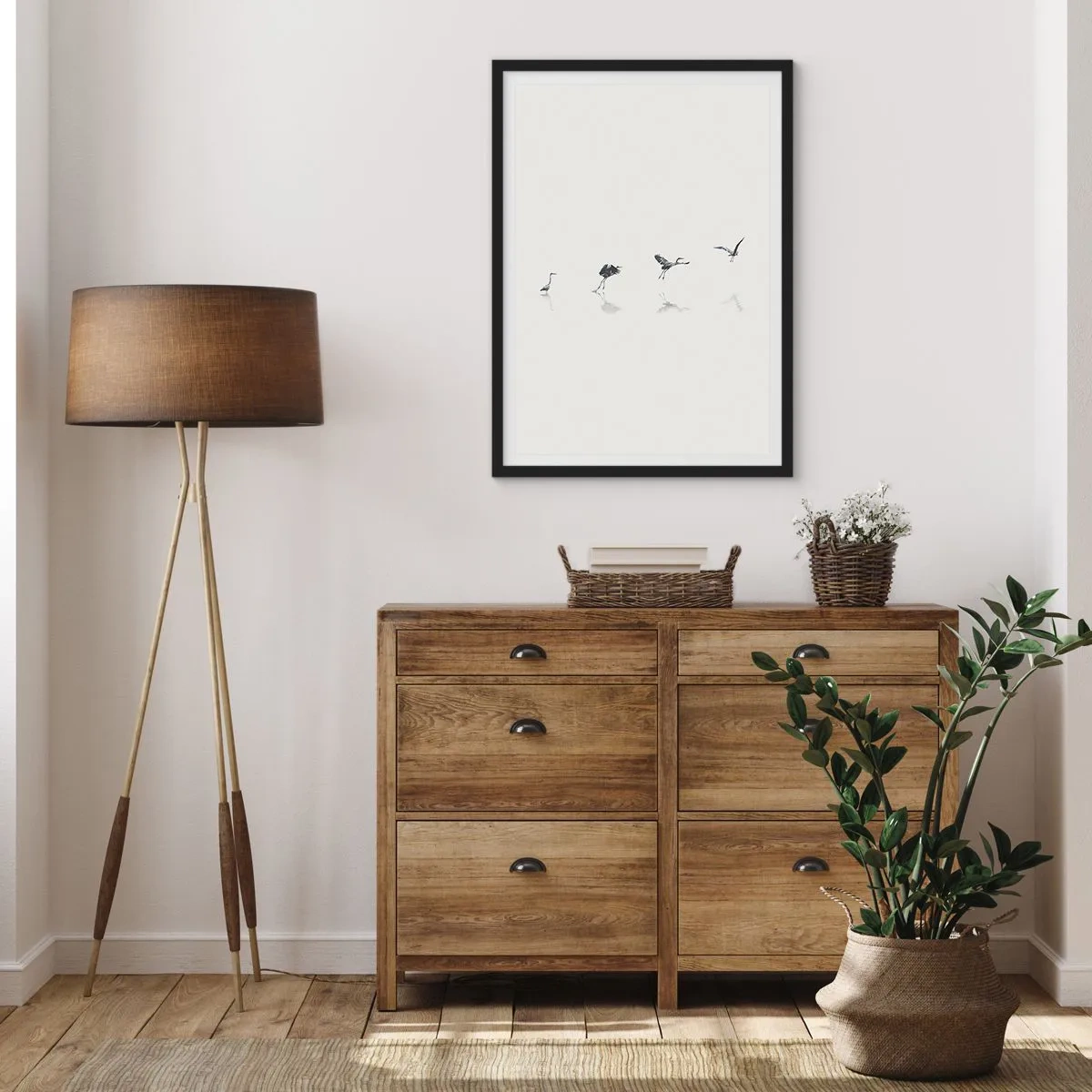 Poster in een zwarte lijst - Vier eenvoudige stappen - 70x100 cm