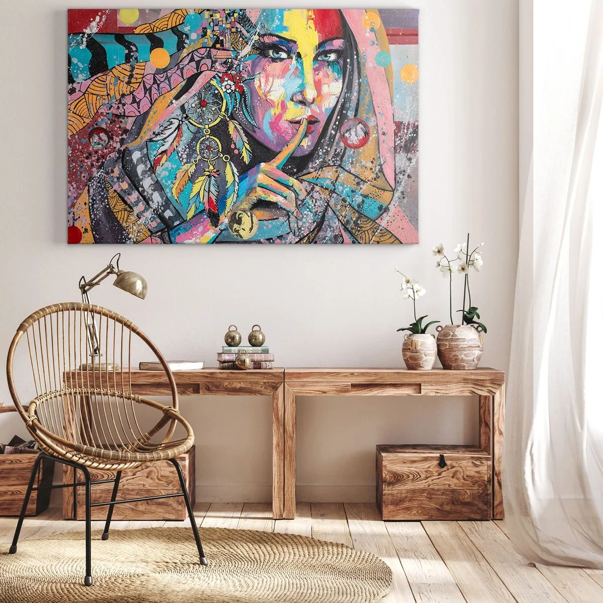 Schilderen op canvas - Zwijg totdat je het begrijpt - 120x80 cm