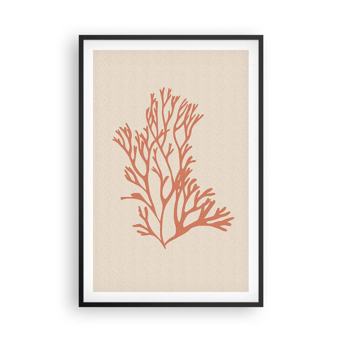Poster in een zwarte lijst - Koraal filigraan - 61x91 cm