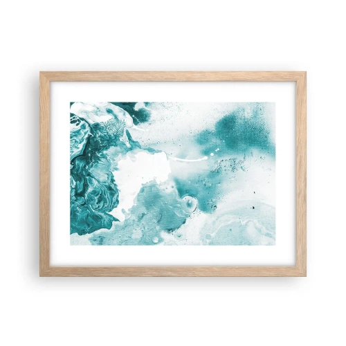 Een poster in een licht eiken lijst - Moerast van blauw - 40x30 cm