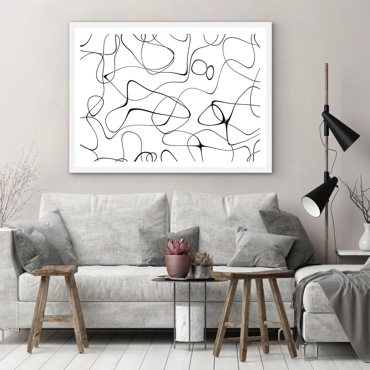 Poster in een witte lijst - Levenspaden, wisselvalligheden - 50x40 cm