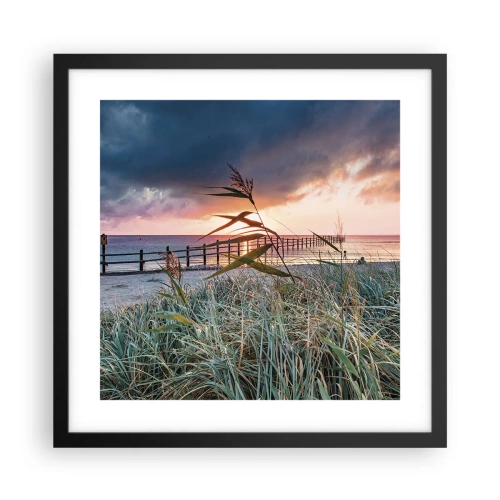 Poster in een zwarte lijst - Het gaat niet met de wind mee - 40x40 cm
