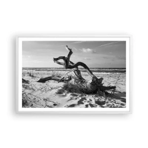 Poster in een witte lijst - Zee sculptuur - 91x61 cm