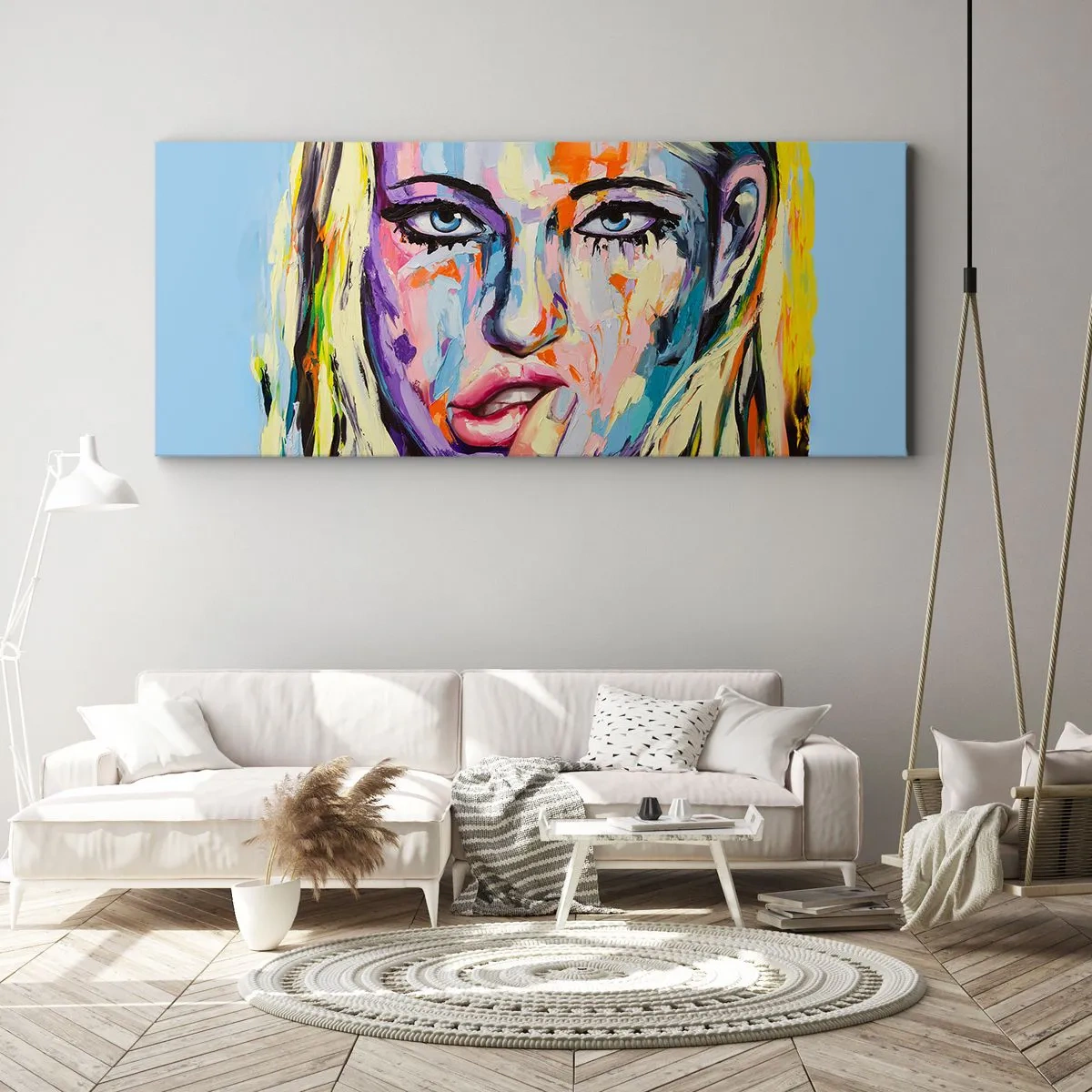 Schilderen op canvas - Kijk haar recht in de ogen - 160x50 cm