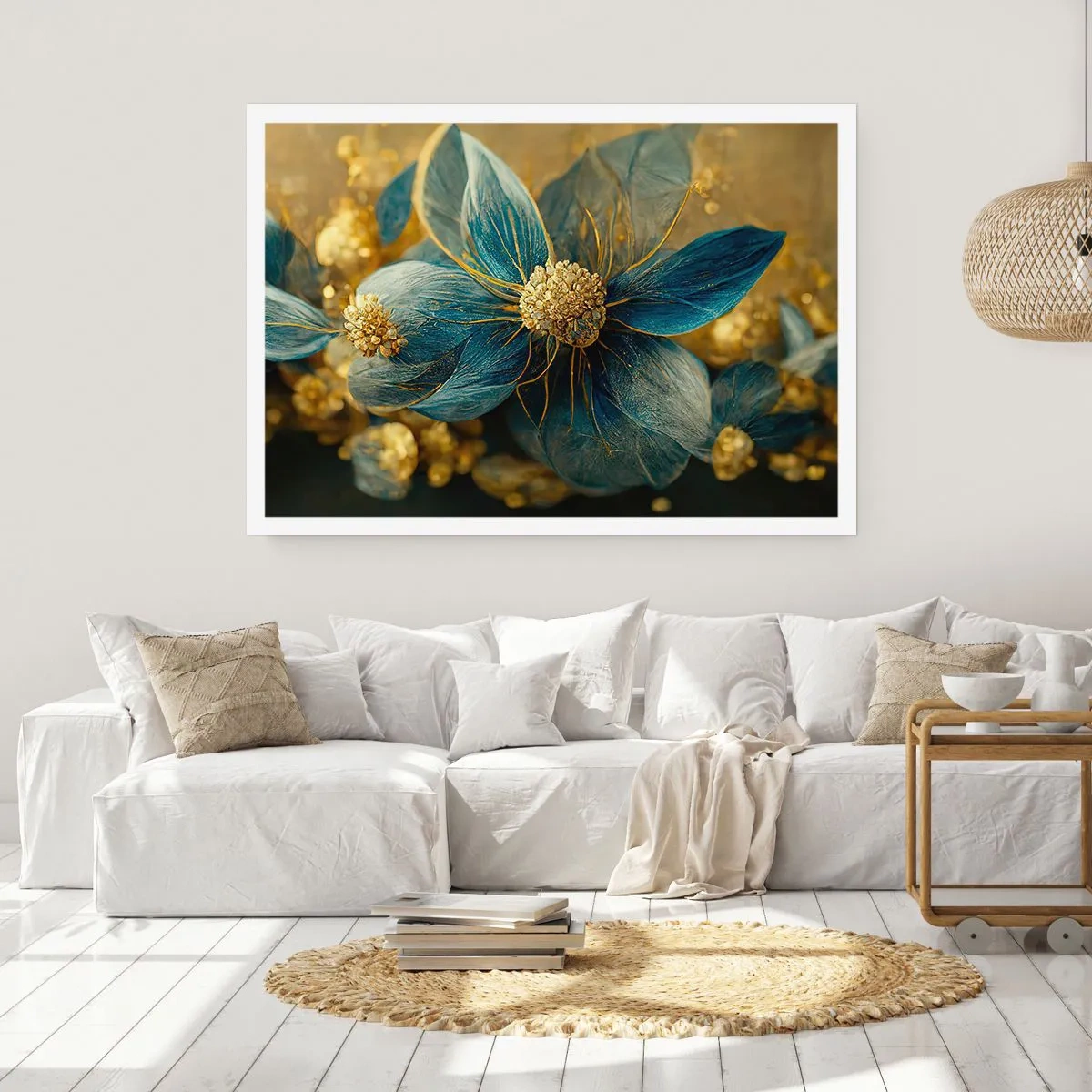 Poster - Bloei met goud - 91x61 cm
