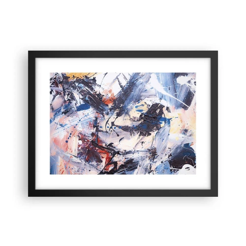 Poster in een zwarte lijst - Gekke dans van abstractie - 40x30 cm