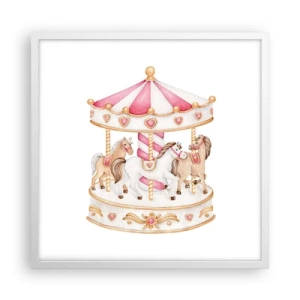 Poster in een witte lijst - De zoete kinderwereld - 50x50 cm