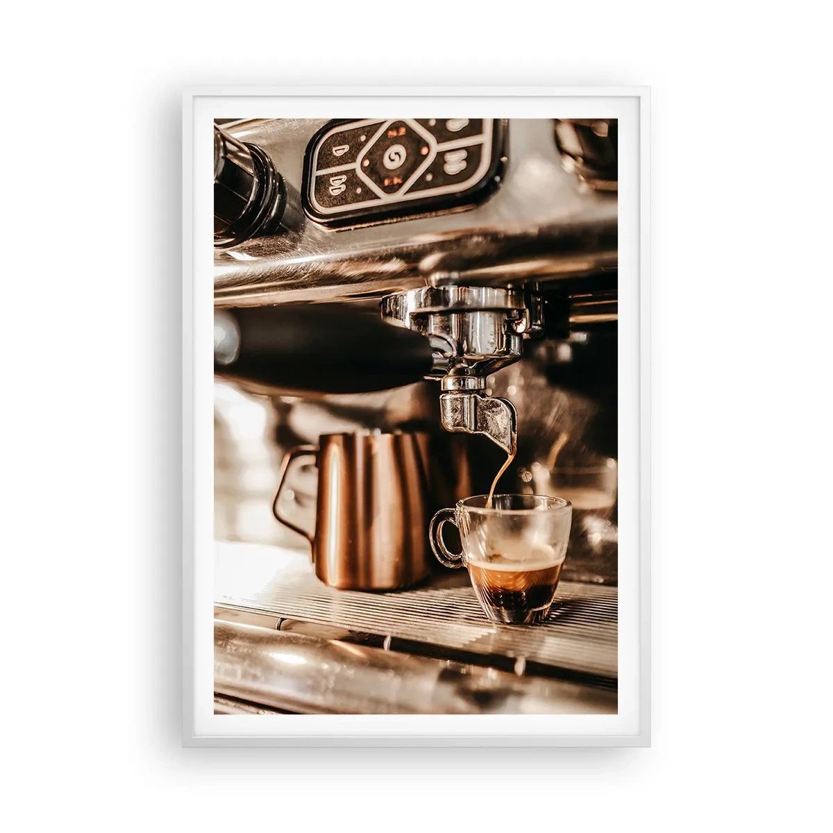 Poster in een witte lijst - Koffie gloed - 70x100 cm