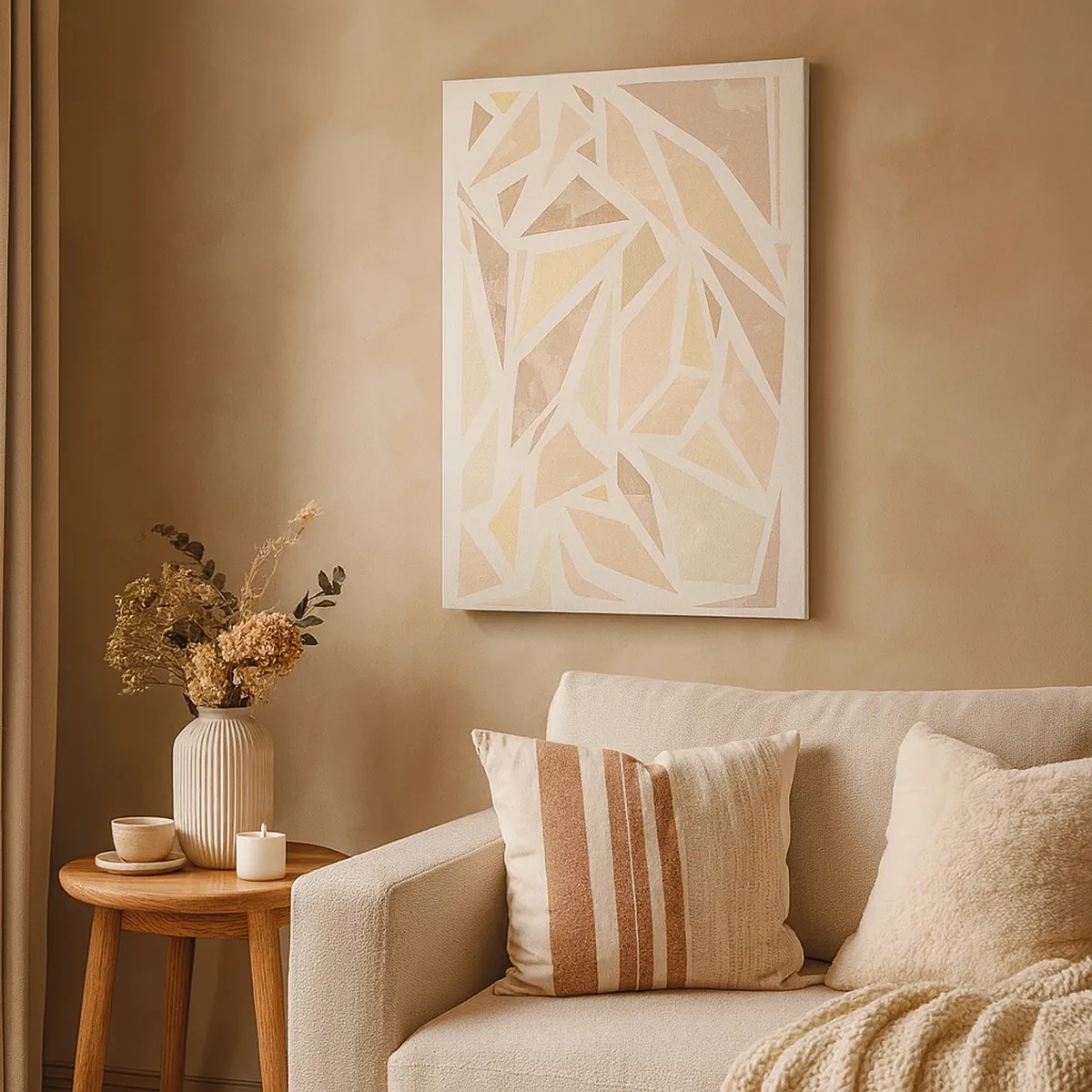 Schilderen op canvas - Gebrandschilderd glas compositie - 50x70 cm