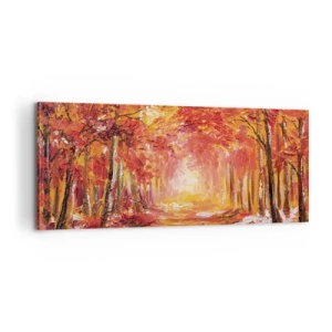 Schilderen op canvas - Koperen bos - 100x40 cm