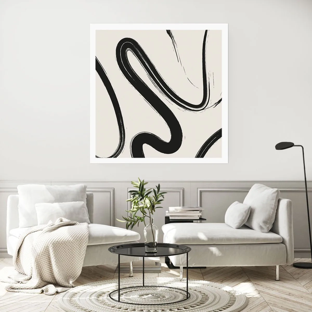Poster - Zwart-wit eigenzinnigheid - 40x40 cm