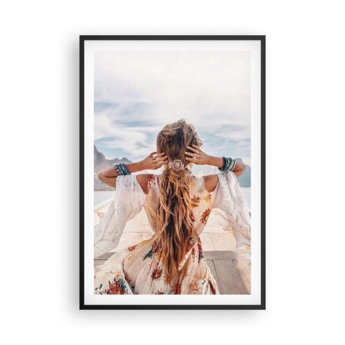 Poster in een zwarte lijst - Op weg naar geluk - 61x91 cm