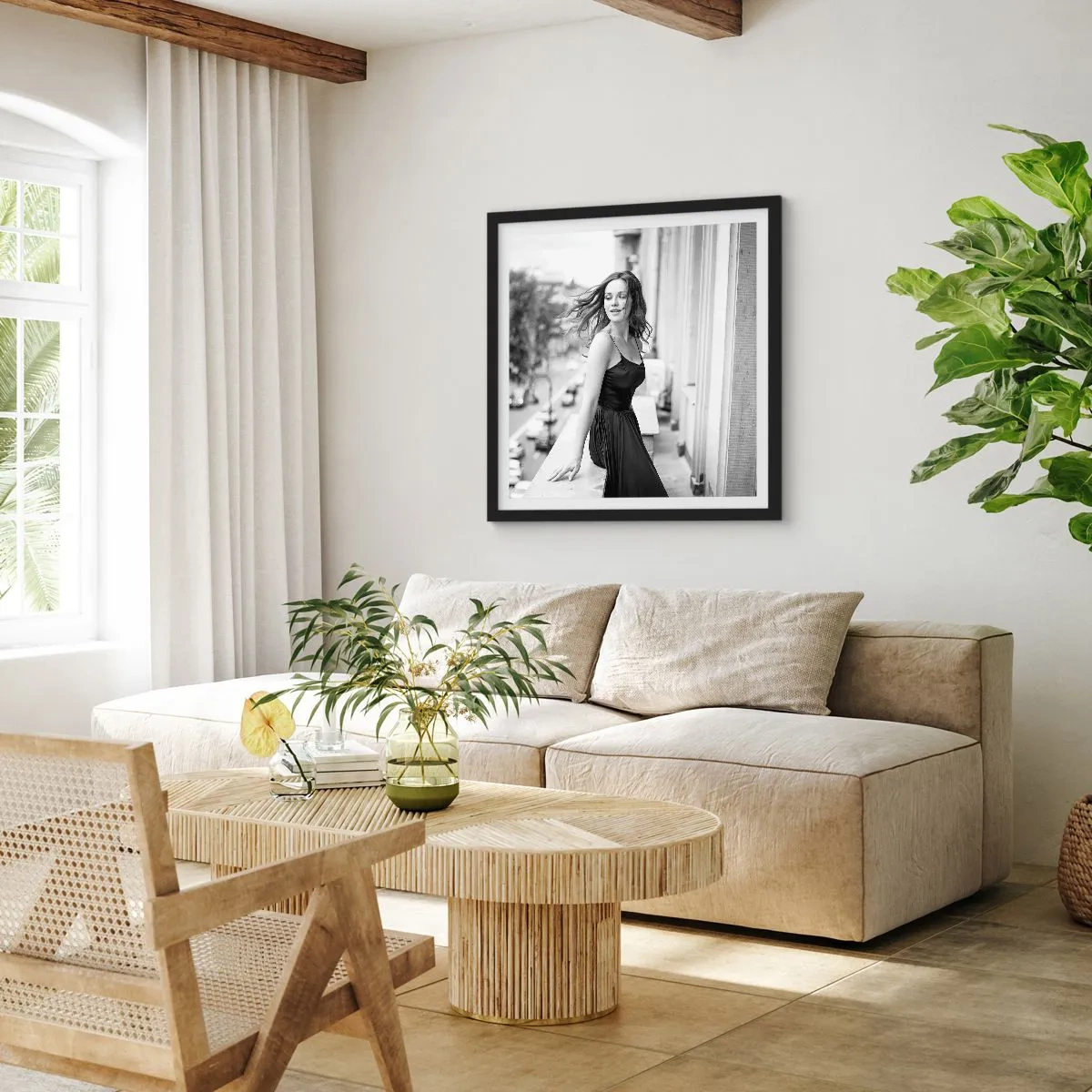 Poster in een zwarte lijst - Zeker een Parijzenaar - 30x30 cm