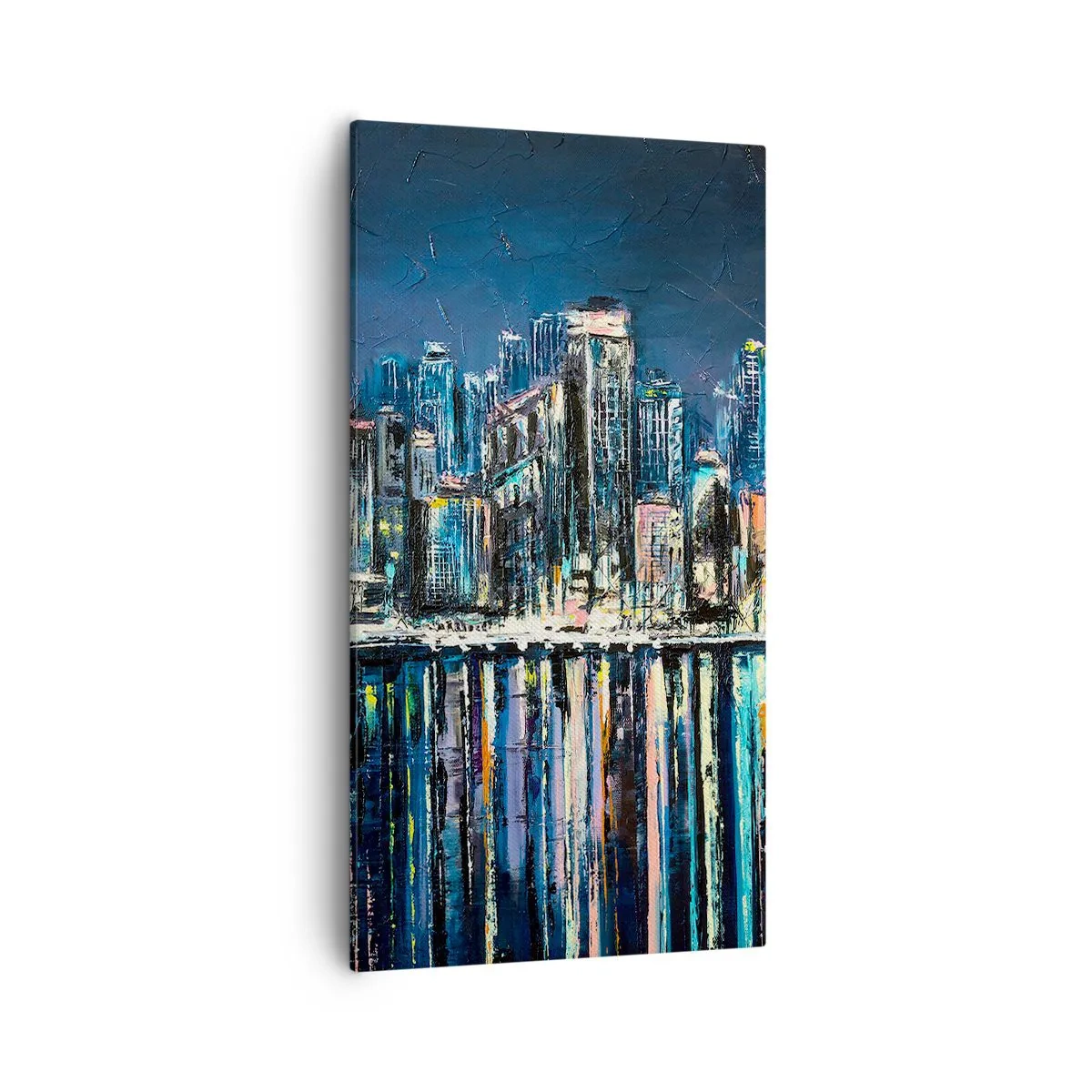 Schilderen op canvas - Cascade van lichten - 55x100 cm