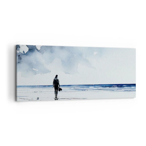 Schilderen op canvas - Gesprek met de zee - 100x40 cm