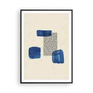 Poster in een zwarte lijst - Een abstract kwartet - 70x100 cm