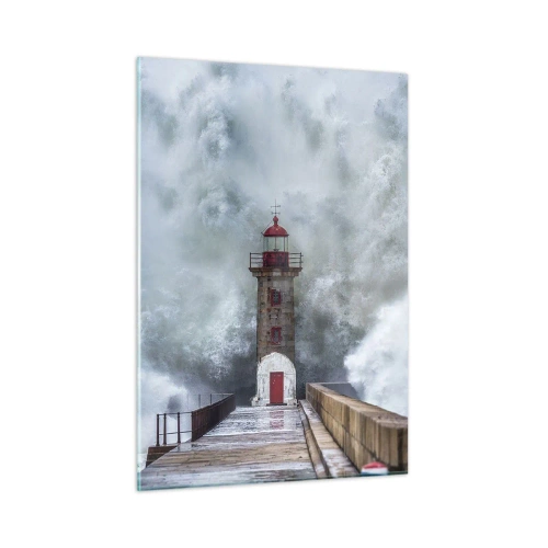 Schilderen op glas - Het gebrul van het water, het geluid zal blazen - 50x70 cm