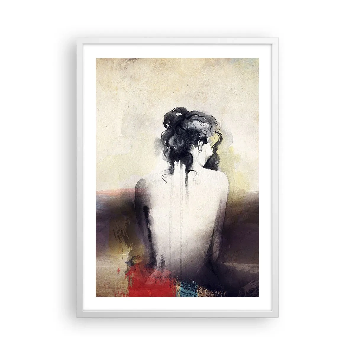 Poster in een witte lijst - Vloeiende lijnen, ovale vormen - 50x70 cm