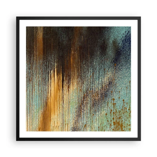 Poster in een zwarte lijst - Een niet toevallig kleurrijke compositie - 60x60 cm