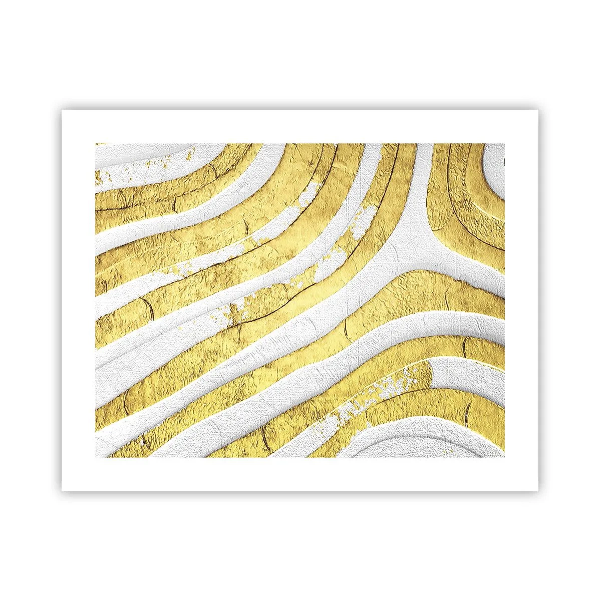 Poster - Compositie in wit en goud - 50x40 cm