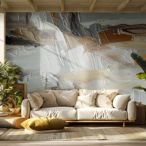 Fotobehang Premium Canvas - Kleurrijke lagen - Deel, Verf, Schilderen - 200x140 cm