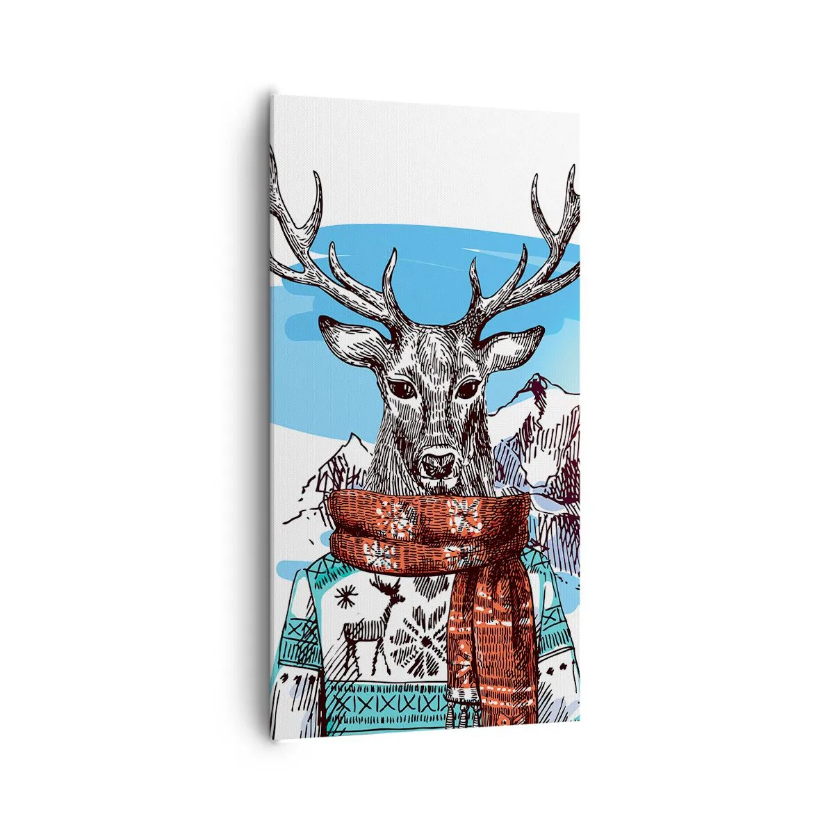 Schilderen op canvas - Zelfs een hert bevriest niet - 65x120 cm