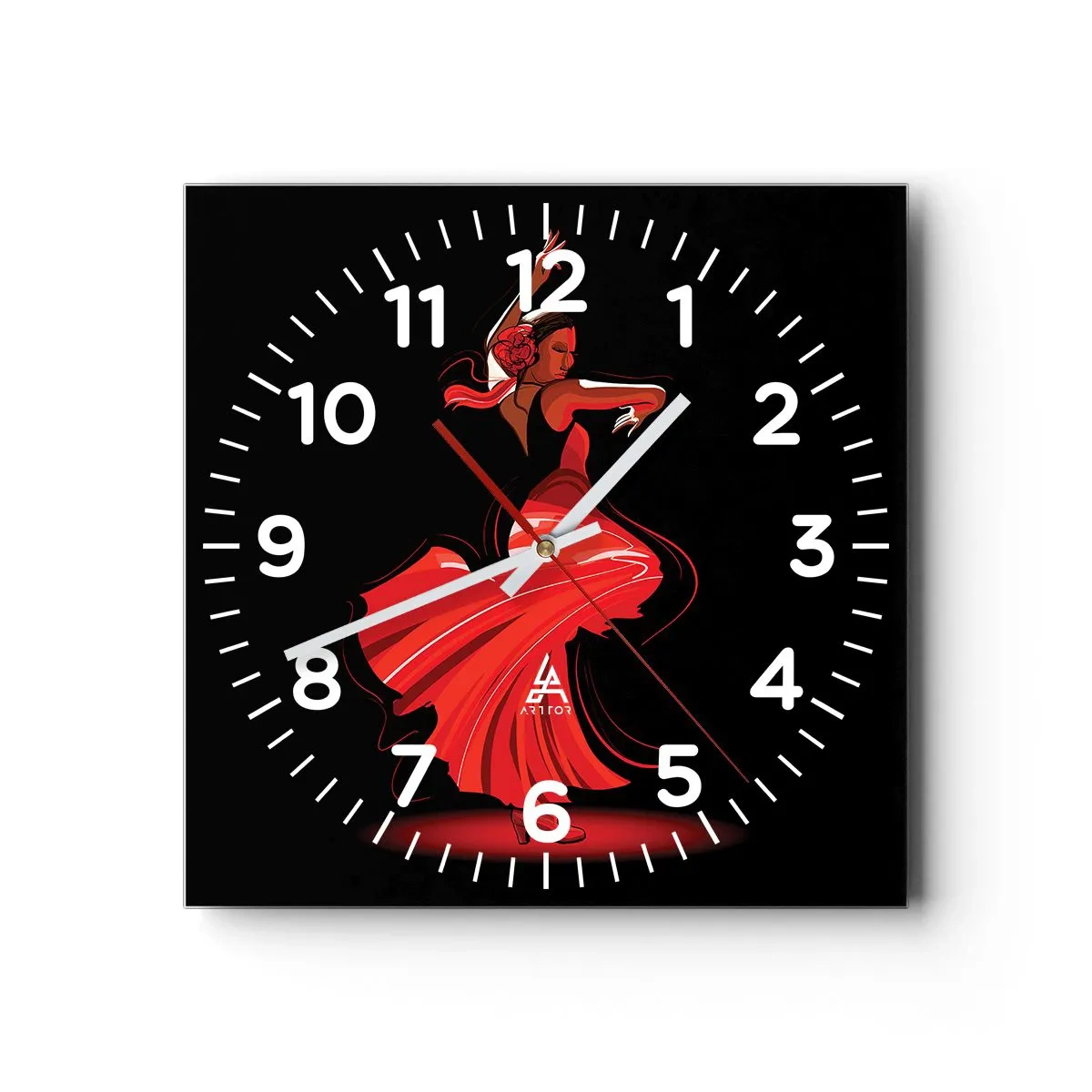 Wandklok - Klok - De vurige geest van flamenco - 40x40 cm