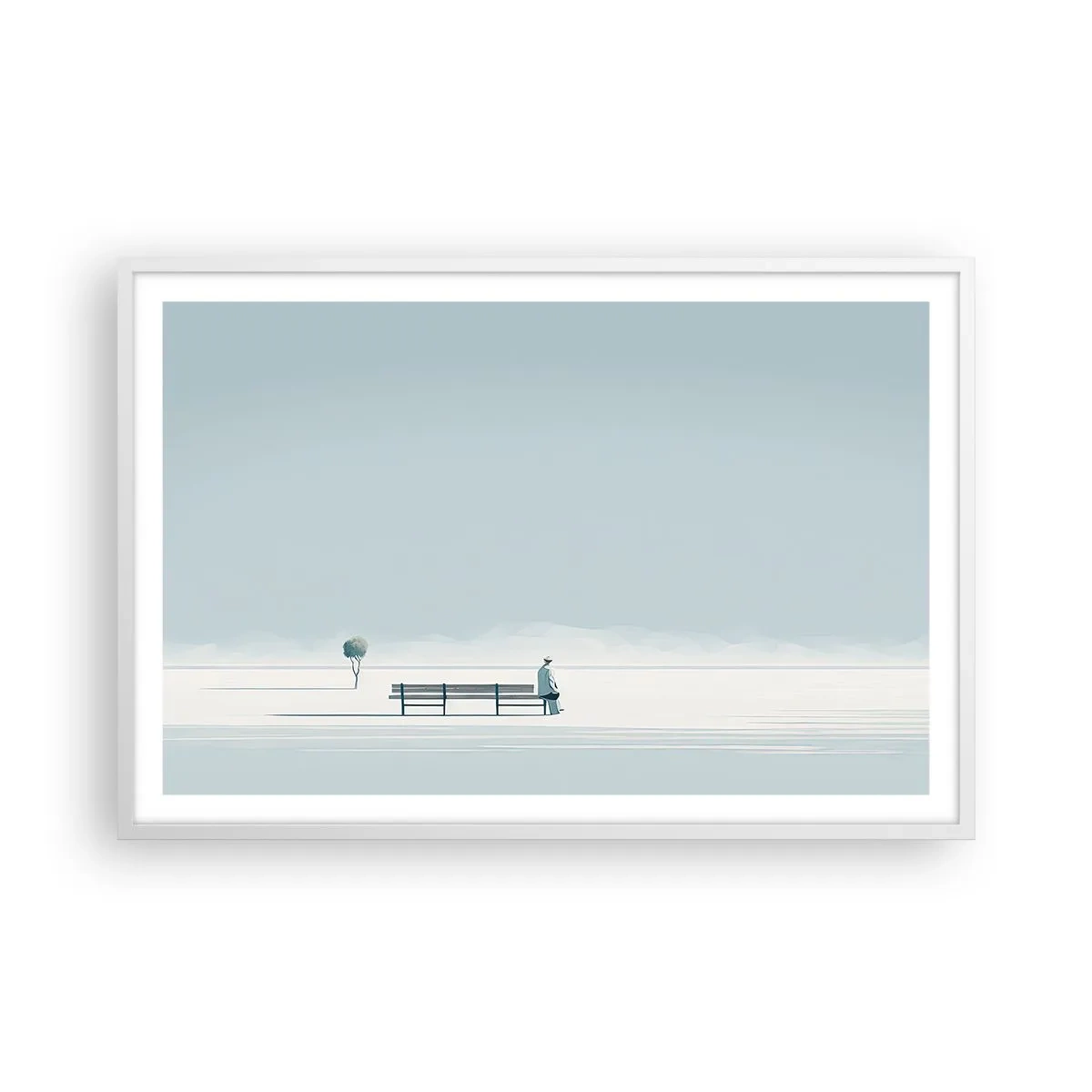 Poster in een witte lijst - Ja, ik wacht. - 91x61 cm