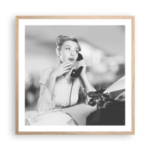 Een poster in een licht eiken lijst - Hallo, het zijn de jaren 50. - 60x60 cm