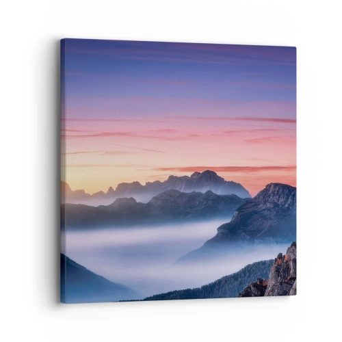 Schilderen op canvas - Over de valleien - 30x30 cm