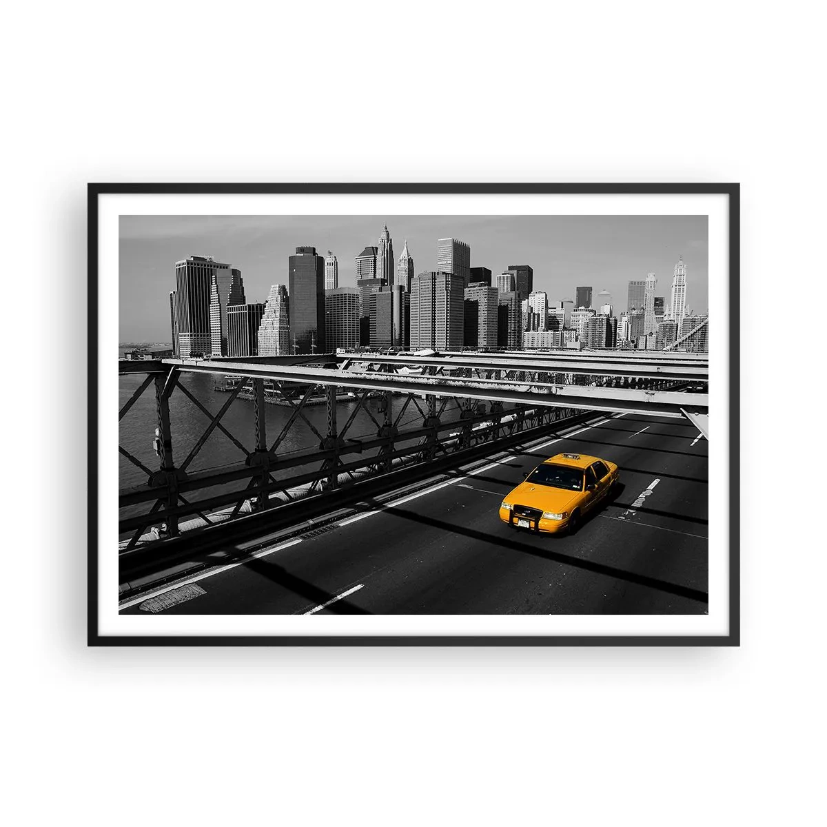 Poster in een zwarte lijst - De kleur van een grote stad - 100x70 cm