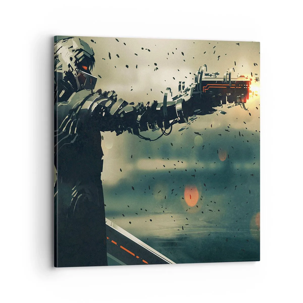 Schilderen op canvas - Dodelijke wapens - Je eigen Terminator - 70x70 cm