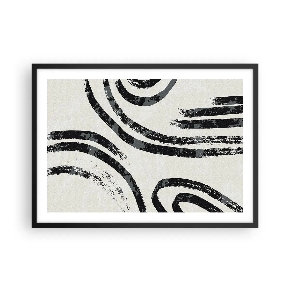 Poster in een zwarte lijst - Half gestopt - 70x50 cm
