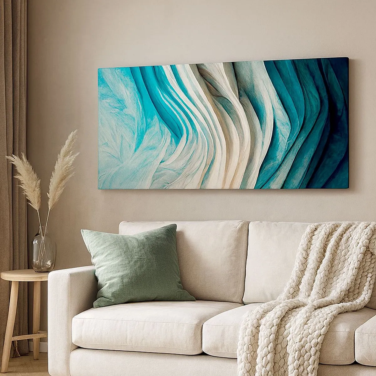 Schilderen op canvas - Blauwe onverzadigbaarheid - 100x40 cm