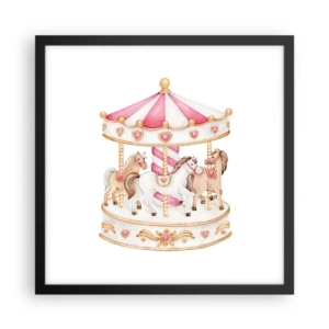 Poster in een zwarte lijst - De zoete kinderwereld - 40x40 cm