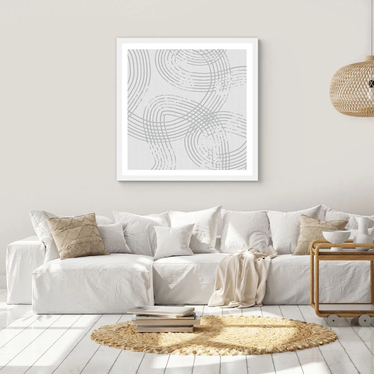 Poster in een witte lijst - Er is geen rechte weg - 60x60 cm
