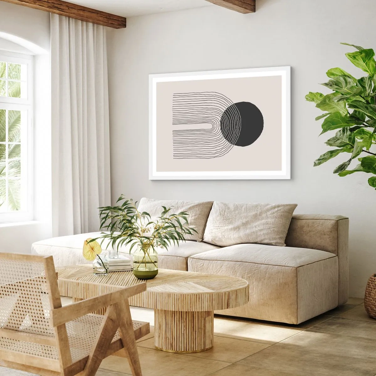 Poster in een witte lijst - Bibberen en vertrouwen - 40x30 cm