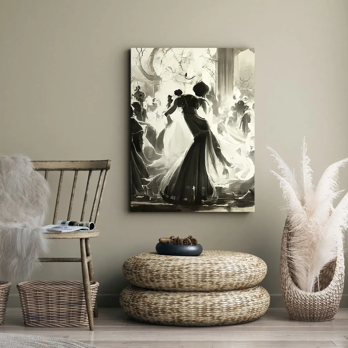 Schilderen op canvas - De grote maskerade - 45x80 cm